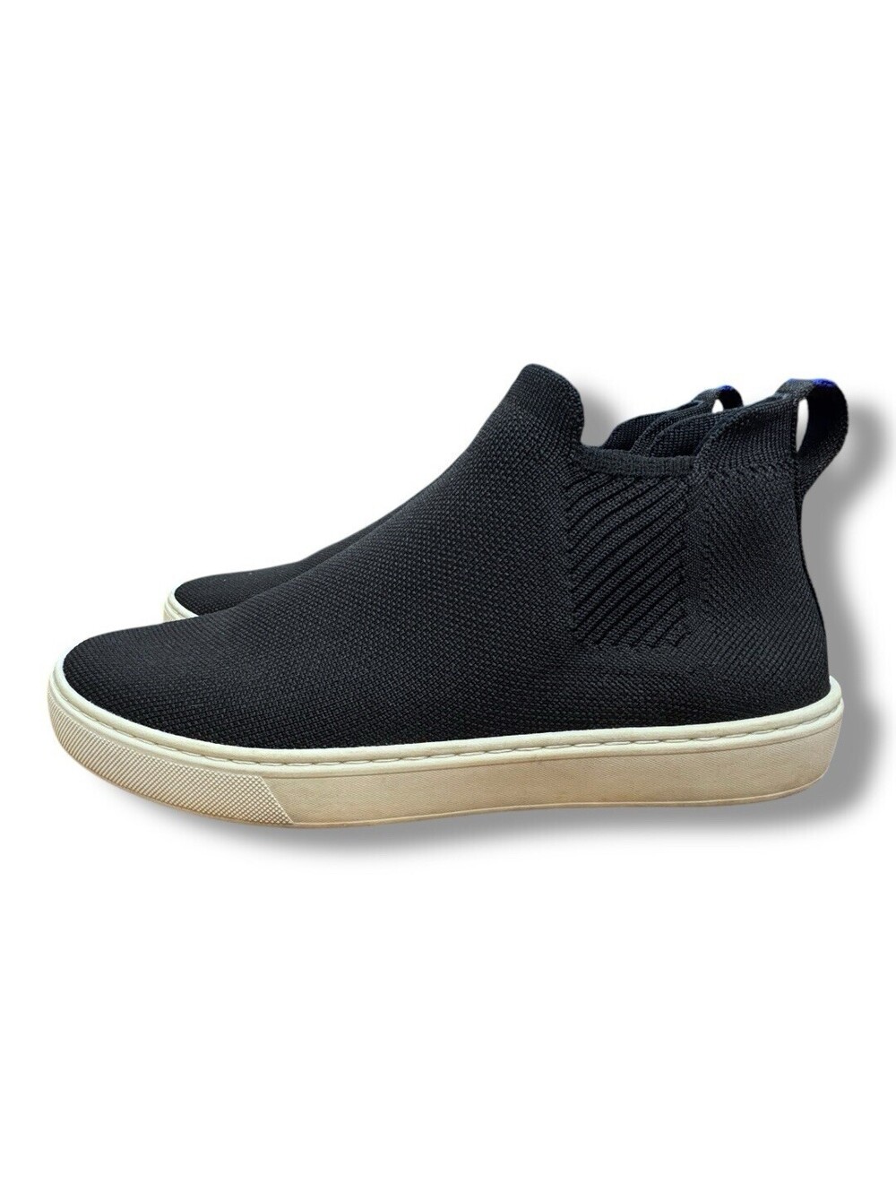 Rothy's The Chelsea Boot Pull On Knit Shoes Black Stretch Casual Women’s Size 8